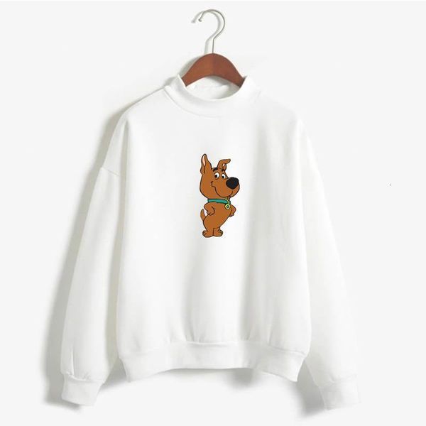 

scrappy doo sweatshirt, cute puppy power print sweatshirt loose bfplus velvet women long sleeve all-match beautiful streetwear, Black