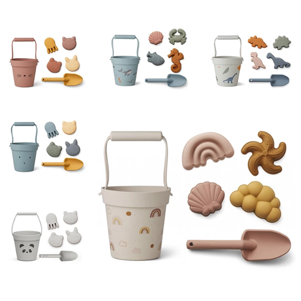 

children summer toys with cute animal model ins seaside beach toys rubber dune sand mold tools sets baby bath toy kids swim toy