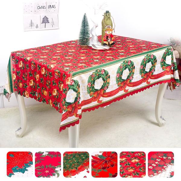 

table cloth christmas polyester printed tablecloth year covers anti-fouling santa decorations