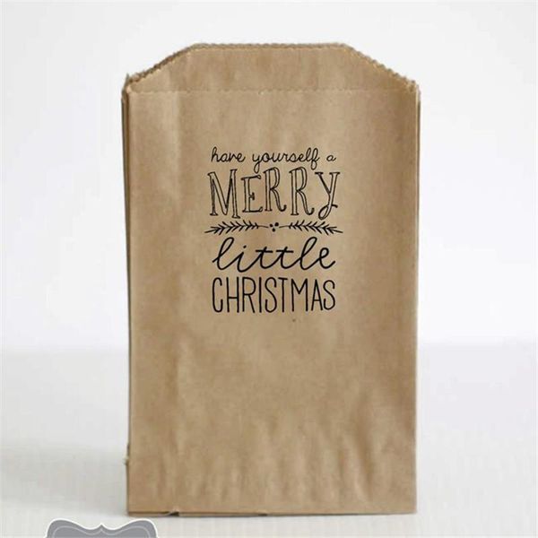 

gift wrap custom christmas party favor, cookie bag, kraft holiday treat favor