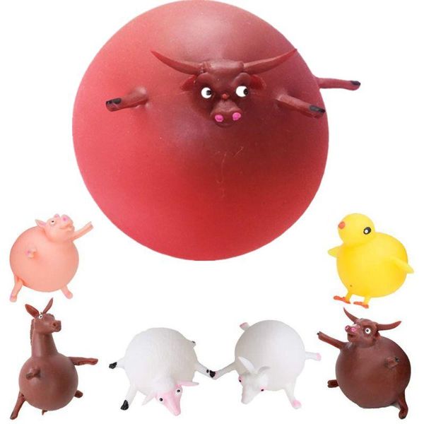 

funny blowing water animal bubble balloon toys inflatable squeeze ball stress relief kids toy party