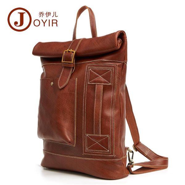 

backpack leisure fashion men's vintage leather bags of multi-function computer bag large capacity man