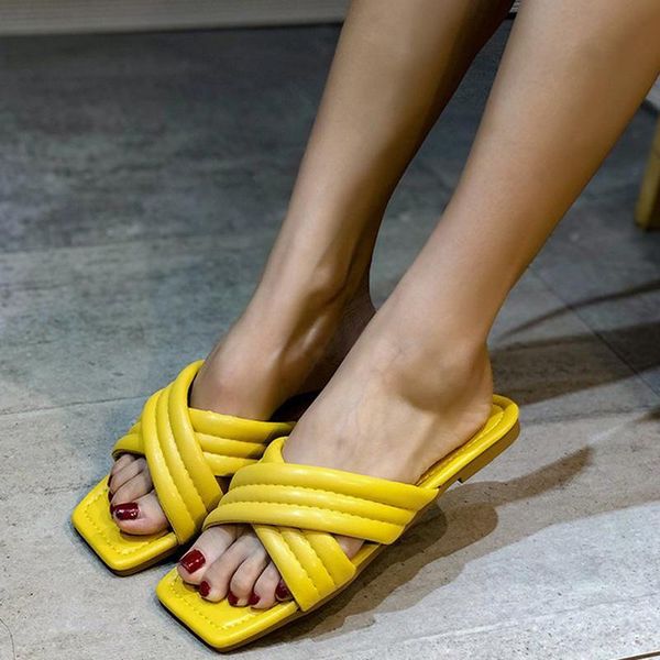 

slippers 2021 narrow band cross tied fashion flip flops women summer shoes ladies slides outdoor sandals zapatillas mujer, Black