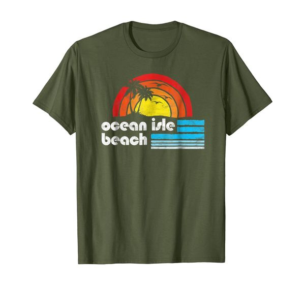 

ocean isle beach north carolina - retro surfer vibe shirt, White;black