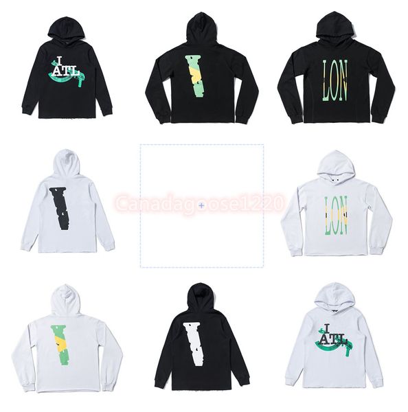 

big v men's streetwear pullover letter sweatshirt loose couple set vlones#s-xl, Black