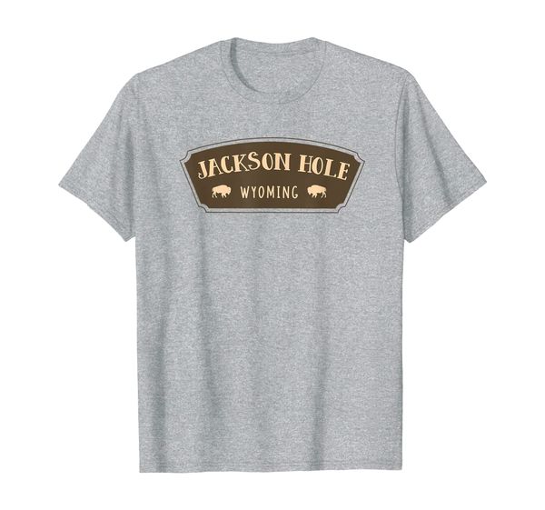 

jackson hole wyoming bison souvenir gift t-shirt, White;black