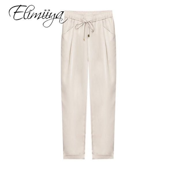 

women's pants & capris elimiiya loose elastic waistband pant ladys women drawstring casual sports harem female, Black;white