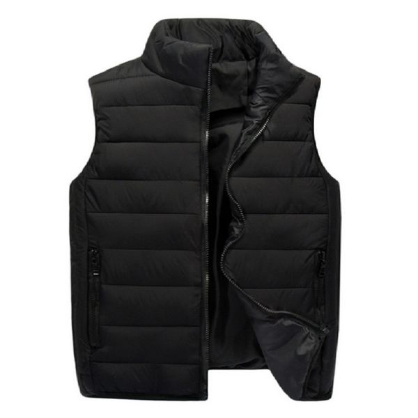 

down cotton men's korean autumn winter casual fit warm young and middle-aged sleeveless vest, Black;white