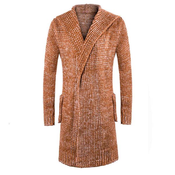 

men's sweaters fashion style hooded long sweatercoat winter warm cardigan thicker sweatercoats size 3xl 6fba, White;black