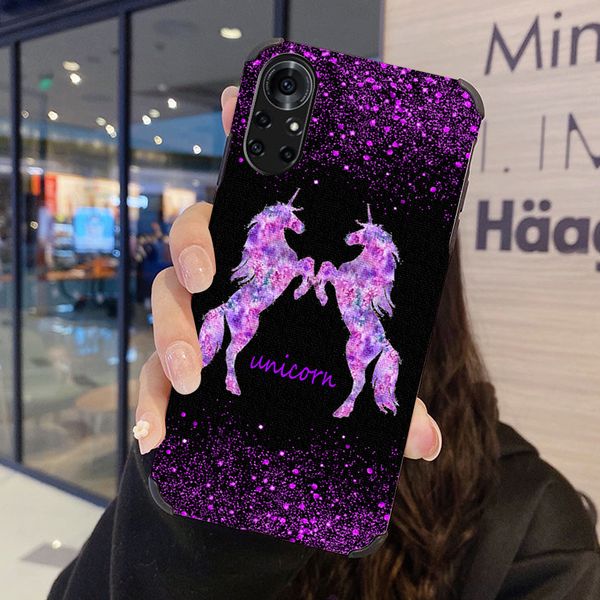 

cases shimmering flash powder unicorn horse women leather grain phone case for samsung galaxy s8 s9 s10 s20 s21 ultra note 8 9 10 20 heavy f