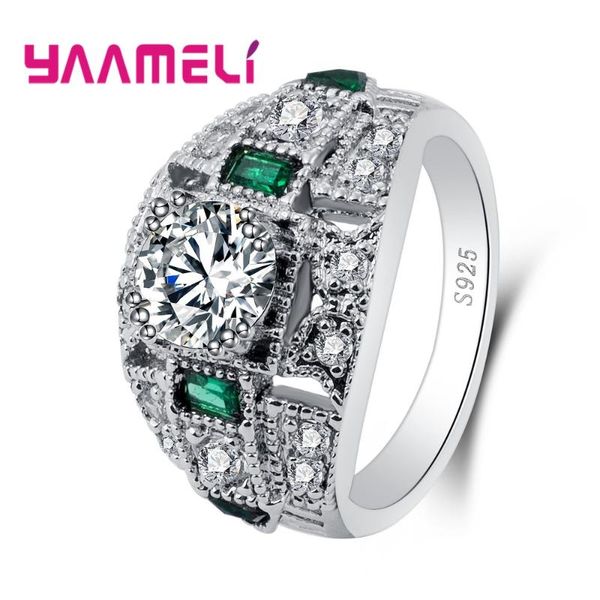 

wedding rings latest elegant ring for young 925 sterling silver jewelry fine fashion accessories with clear zirconia stone gift, Slivery;golden