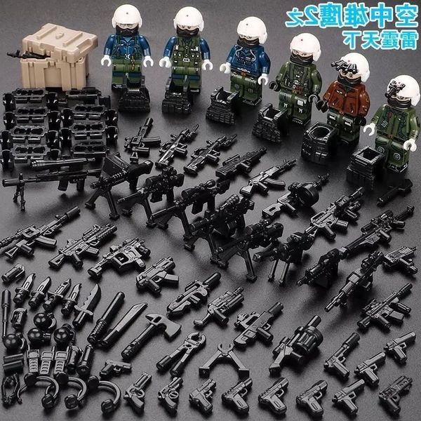 

2144mini toy gun model building diy simulated soldier small police special forces militarytank early childhood education gift boy