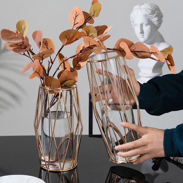 

luxury transparent small glass modern european vase minimalist creative desk decoration wedding wazony ozdobne desk decor bk50hp