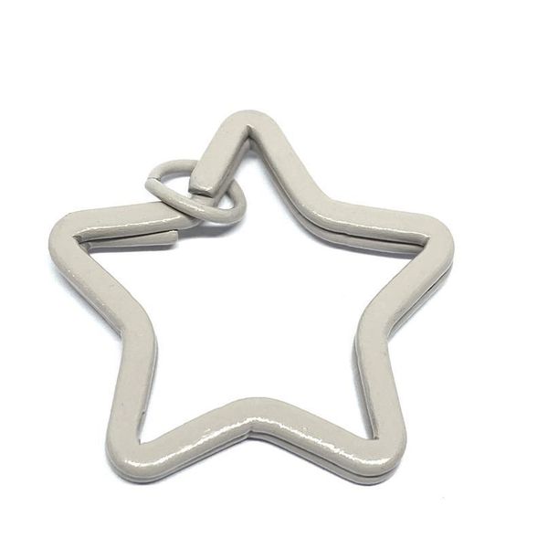 

10pc/lot 19 colors start shape diy metal key holder split rings keyring keychain accessories keychain making acc jllpoe