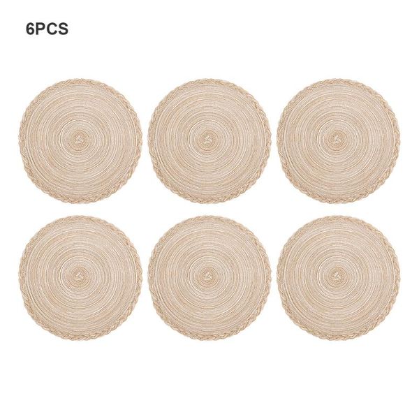 

mats & pads 6pcs handmade crochet washable restaurant heat resistant party table foldable european style woven non slip kitchen decor