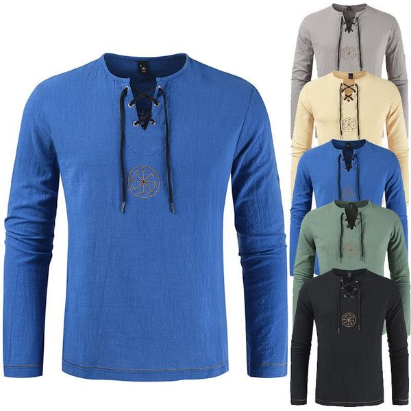 

men's casual shirts youth t-shirt long sleeve solid color fashion trend, White;black