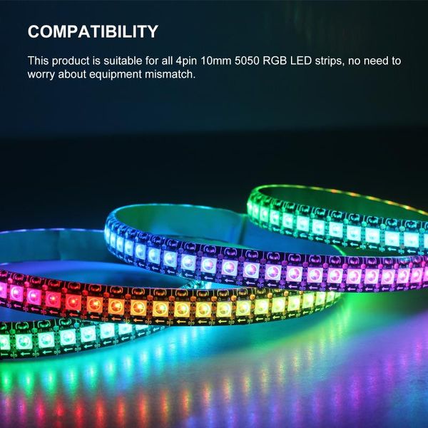 Stringhe Connettori per strisce luminose a LED RGB a 4 pin e prolunga terminale adattatore senza saldatura a forma di L da 10 mm per strisce