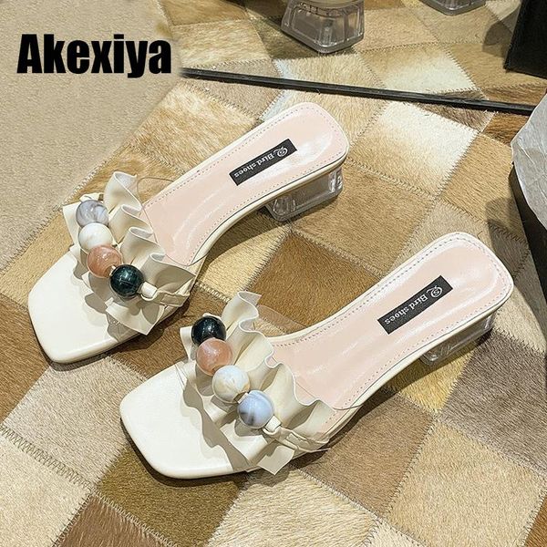 

bead shoes women shoes summer slippers women bead decoration slides flat slippers elegant slides bc102, Black