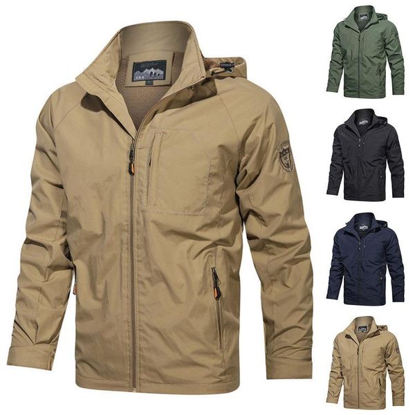 

men's jackets jacket autumn spring military tactical bomber windbreaker men breathable hooded pilot windproof coats, Black;brown