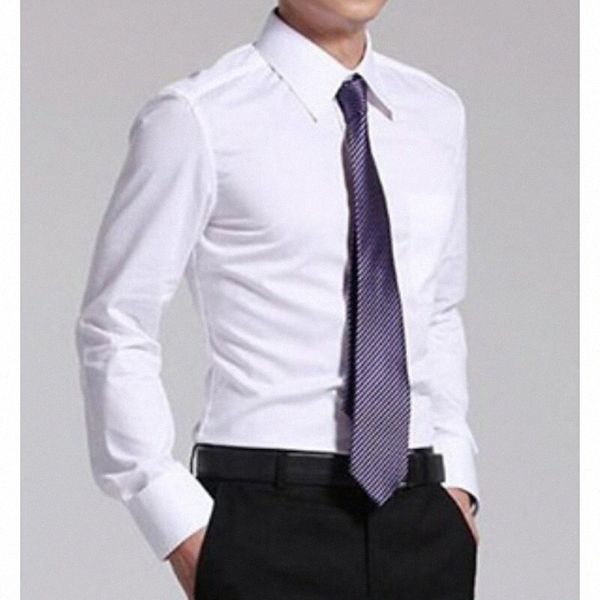

men's shirt solid colored shirt collar long sleeve white q19k#, White;black