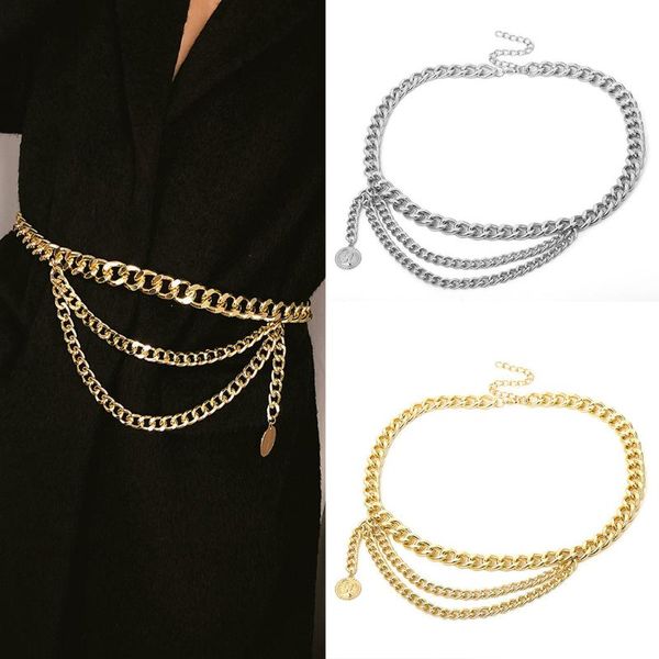 

belts women belt waistband chain decorative fashion gold silver alloy body long tassel waist pasek damski riem #e, Black;brown