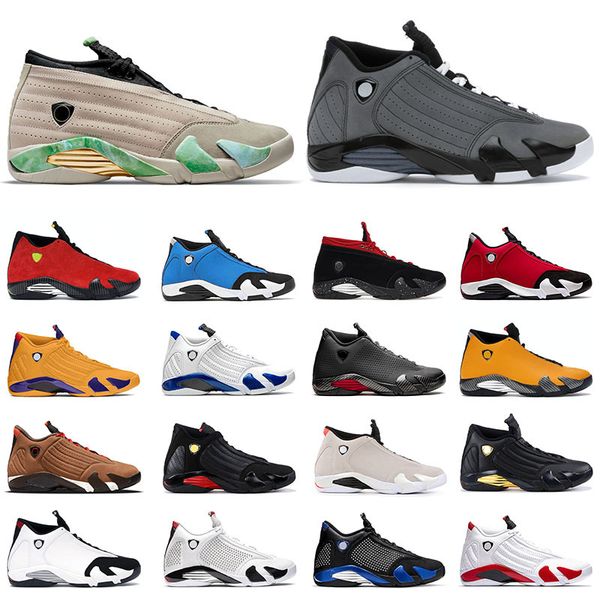 

new arrival jumpman 14 14s xiv mens basketball shoes fortune light graphite black toe toro candy cane gym red winterized designer sports