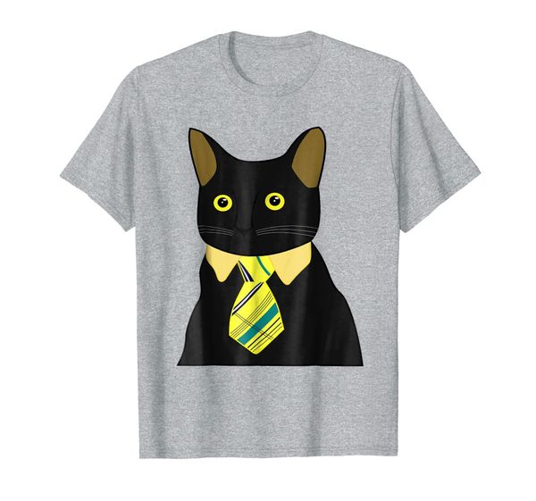 

Black Business Cat Kitten with Yellow Tie T-shirt Tee Tshirt, Mainly pictures