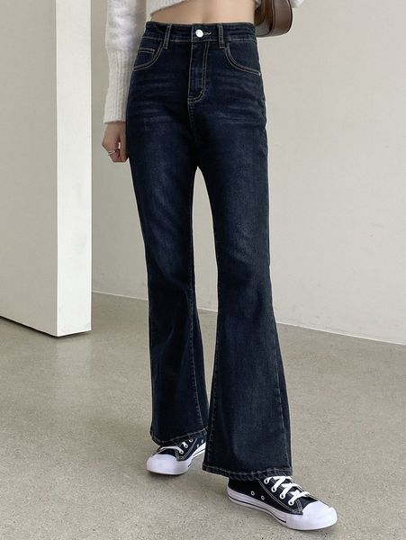 

dazy flare leg washed jeans g4nn#, Blue