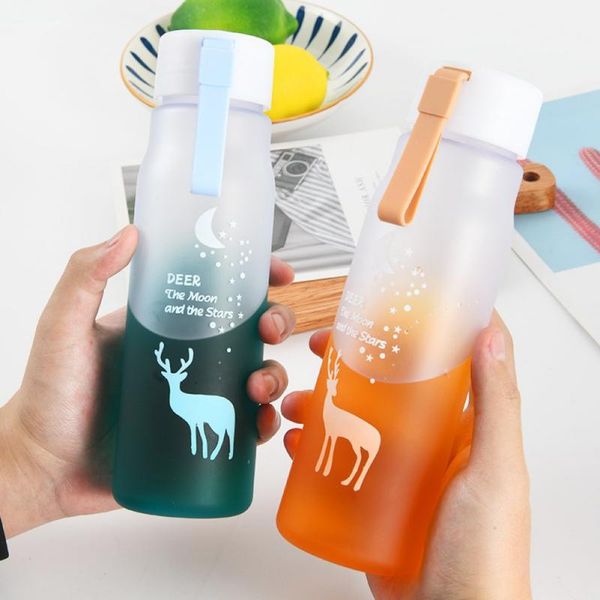 

mugs creative animal water bottle 600ml outdoor sports portable leakproof drinkware plastic cold juice drink kitchen supplies