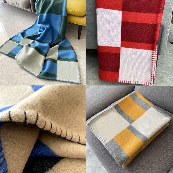 Coperta di lana con stampa di lettere morbide di design, scialli per dormire spessi e caldi invernali, coperte per divani per auto da ufficio, scialle portatile