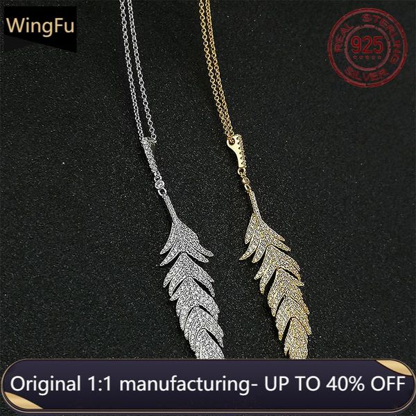 

pendant necklaces 925 sterling silver necklace feather adjustable and gold monaco jewelry sweater chain ladies gift