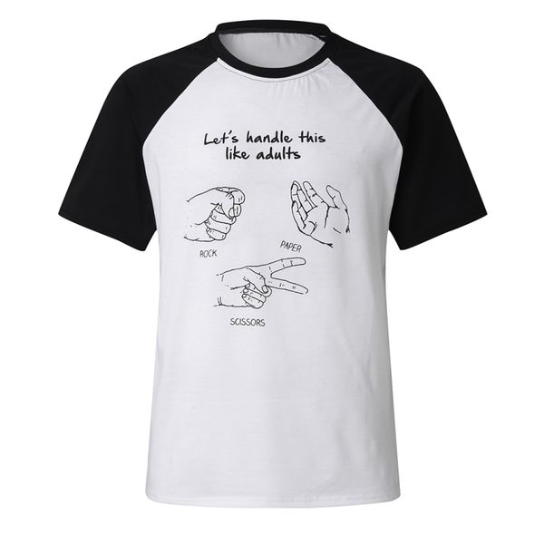 

new men's t-shirt, front printed t-shirt, round collar men's casual t-shirt, men's cotton short-sleeved t-shirt 210317, White;black