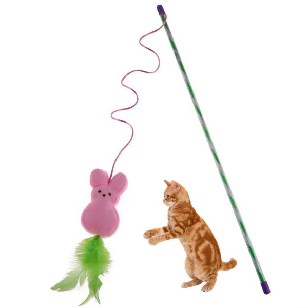 

cat toys funny pet teaser cute feather sticks wand toy for cats kitten interactive products supplies