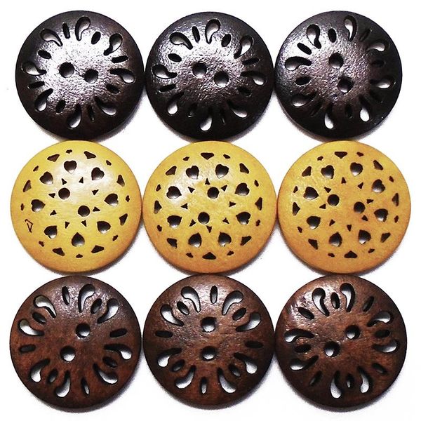 

button zieene 1000pcs 3000pcs mixed 25mm big round hollow chrysanthemum flowers wooden buttons sewing scrapbooking for coat handmade, Blike;white