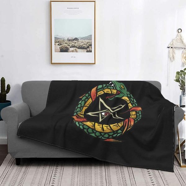 

blankets satanic pentagram ouroboros carpet flocking textile a bed blanket covers luxury flannel