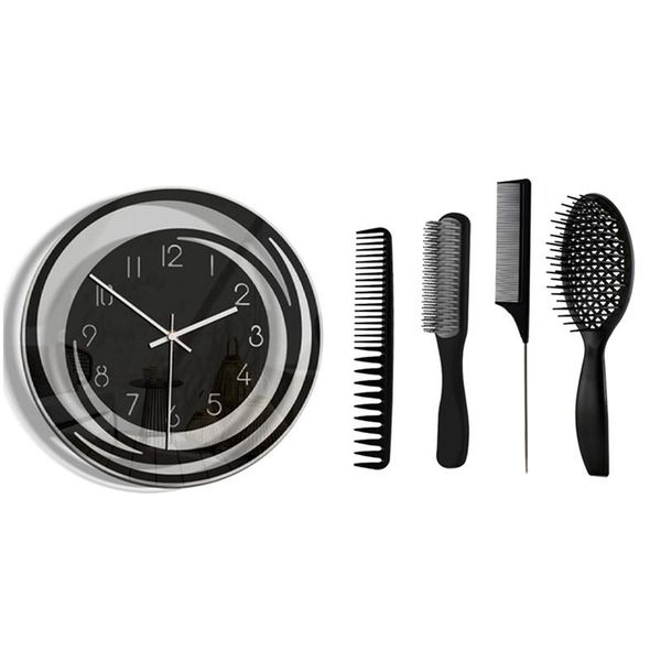 

wall clocks creative home living room decoration acrylic clock with 4pcs hair brush detangling comb cushion massage scalp