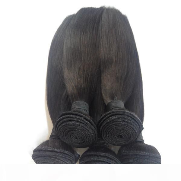 

malaysian indian peruvia unprocessed straight human hair bundles dyeable hair extensions 8-30inch 3pcs lot double weft, Black