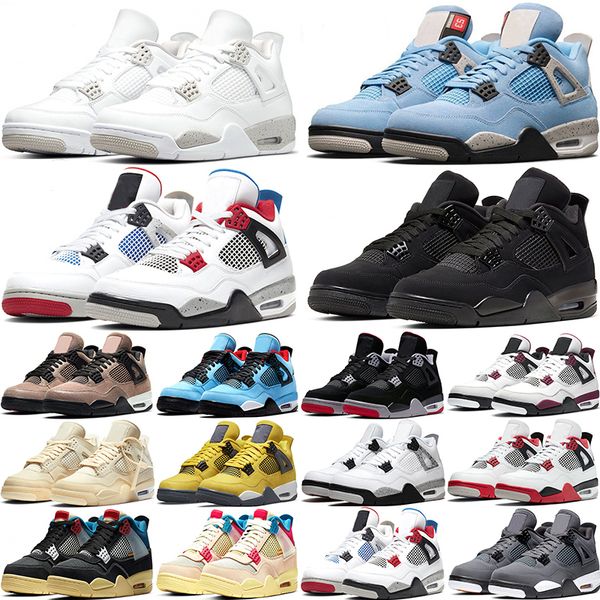 

white oreo basketball shoes 4s 4 university blue black cat fired red cactus jack bred lightning desert moss taupe haze sport womens mens tra
