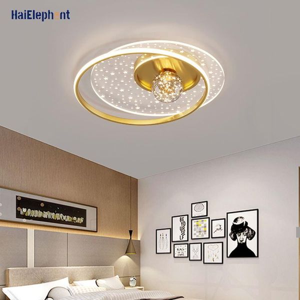 Plafoniere Modern Gypsophila Lampadari Lampadari per soggiorno Camera da letto Studio Gold Superficie Gold Mounted Home Deco Illuminazione