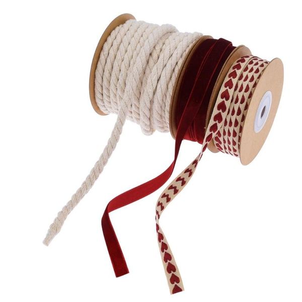 

valentine's day handmade jacquard love cotton rope wine velvet ribbon gift packaging handmade diy christmas tree decor