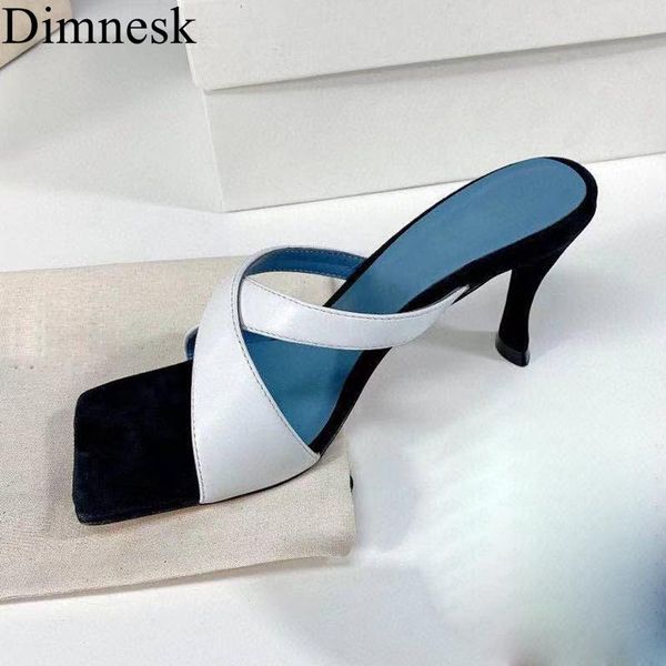 

runway square toe cross band slippers women genuine leather thin high heel sandals summer party dress shoes stilettos 2021, Black