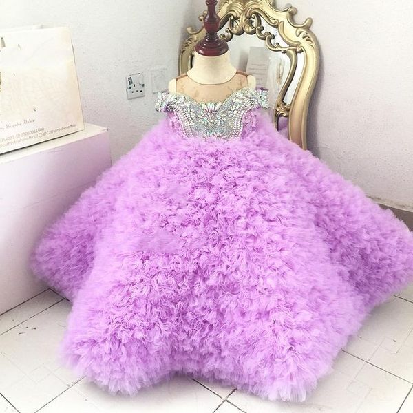 

lilac luxurious 2021 flower girl dresses beaded crystals tiers little girl wedding dresses vintage communion pageant dresses gowns f2142, White;blue