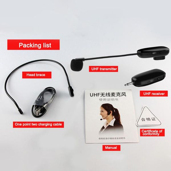 

3.5 to 6.5mm professional wireless microphone voice headset lapel mics transmitter loud public speaking microphone uhf