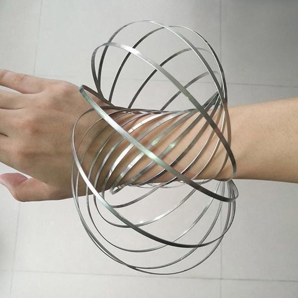 

bookmark flow decompression spinning toy funny outdoor game round intelligent relax bracelet for all ages silver