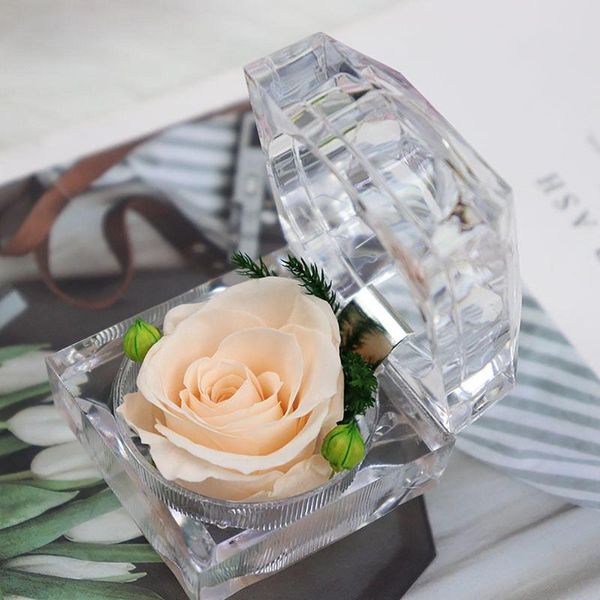

gift wrap eternal rose ring box personalized velvet wedding originality fashion valentines engagement jewellery packaging