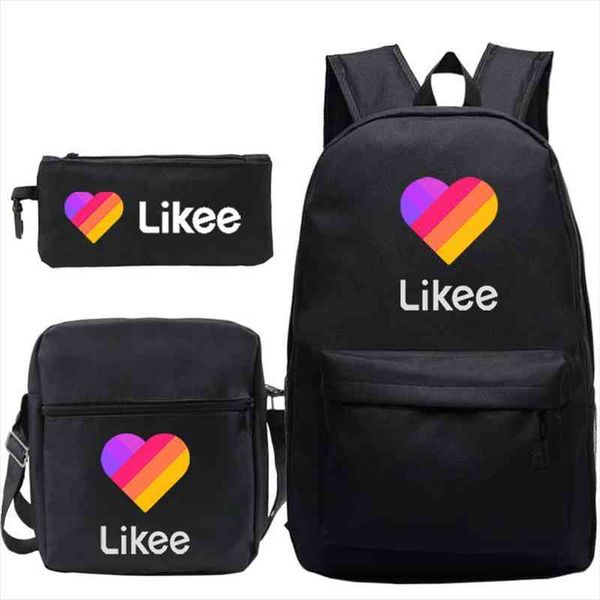 

likee live backpack boys girls school bags 3 pcs sets student travel children