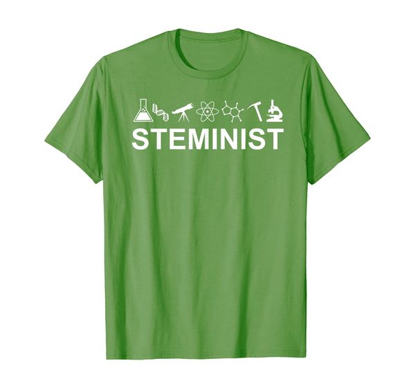 

steminist - scientist t shirt for a science march or rally, White;black