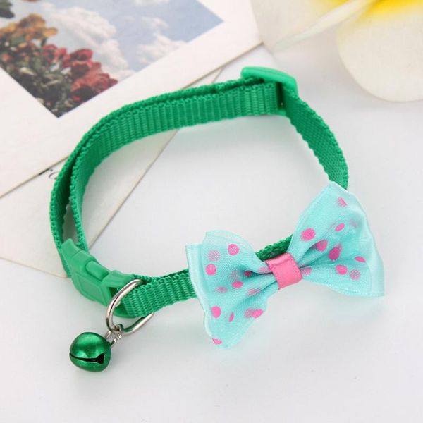 

pet stainless steel collar adjustable tie dog cat pet collar candy color bow tie bow practical leash