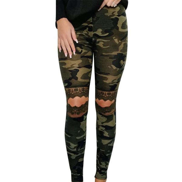 

women's pants & capris high waist elastic cutout camouflage casual hole fashion straight women 2021 cargo, Black;white