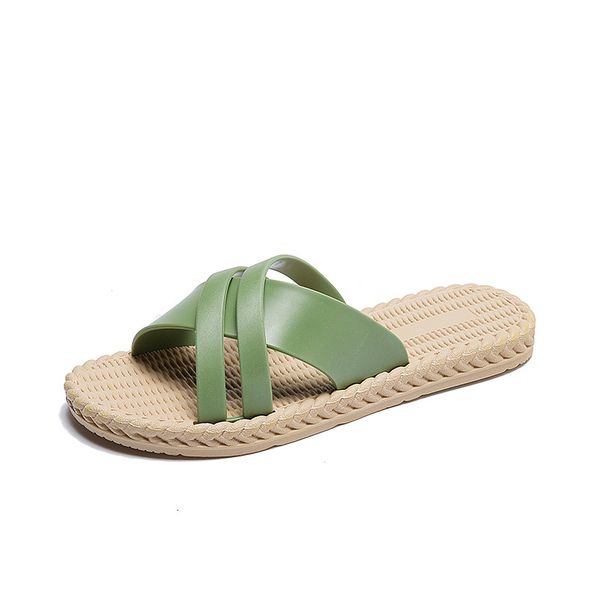 

summer solid pvc slippers women flat flip flops slip-on women beach slides ladies mules women casual shoes, Black